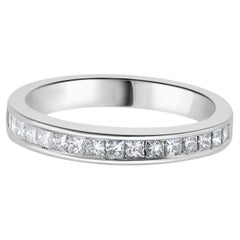 Bracelet en or blanc 14 carats avec diamants Princesse Channel Channel Set