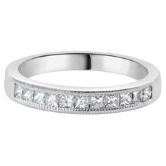 Bracelet en or blanc 14 carats avec diamants taille princesse
