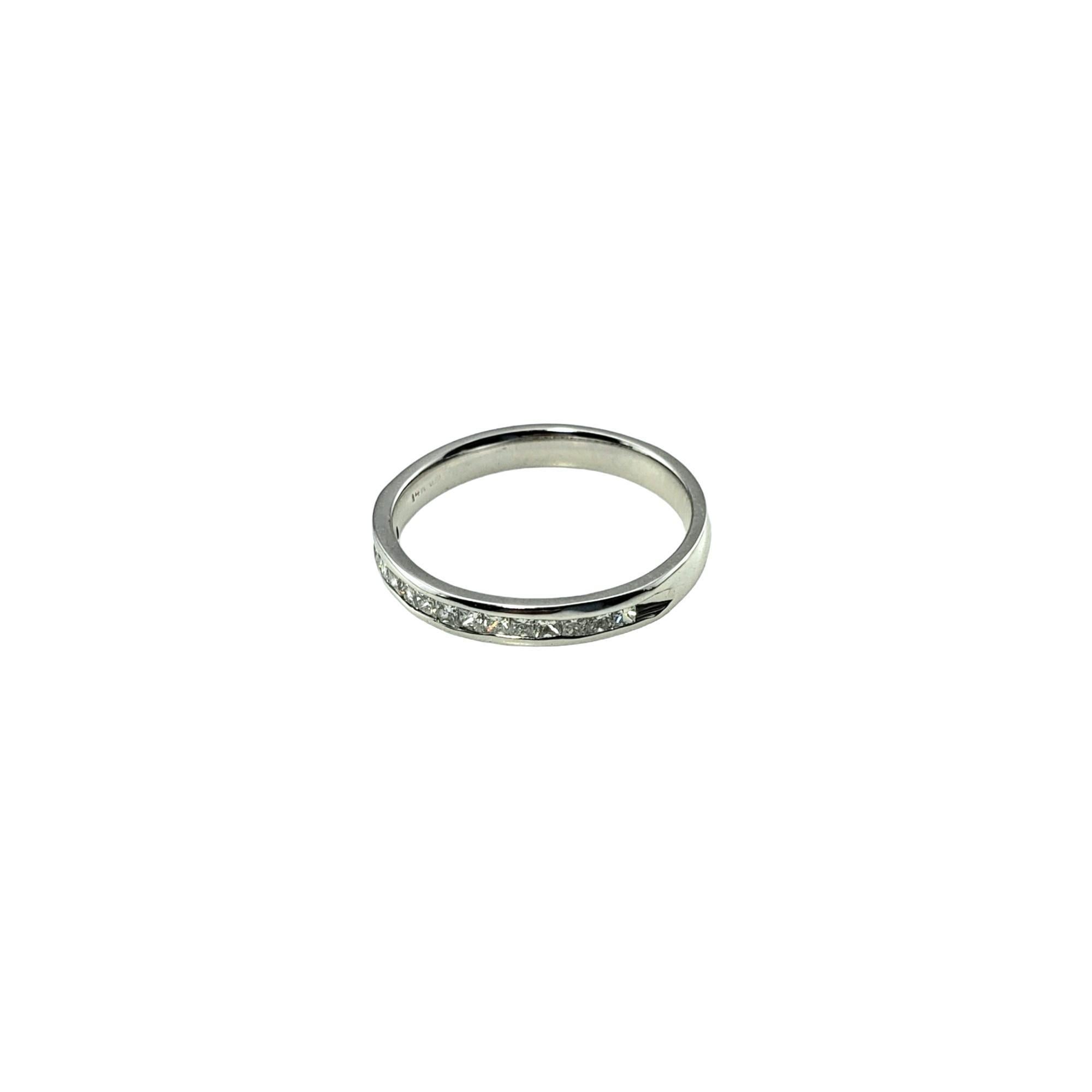 14 Karat White Gold Princess Cut Diamond Band Ring Size 7 #15291 For Sale 1