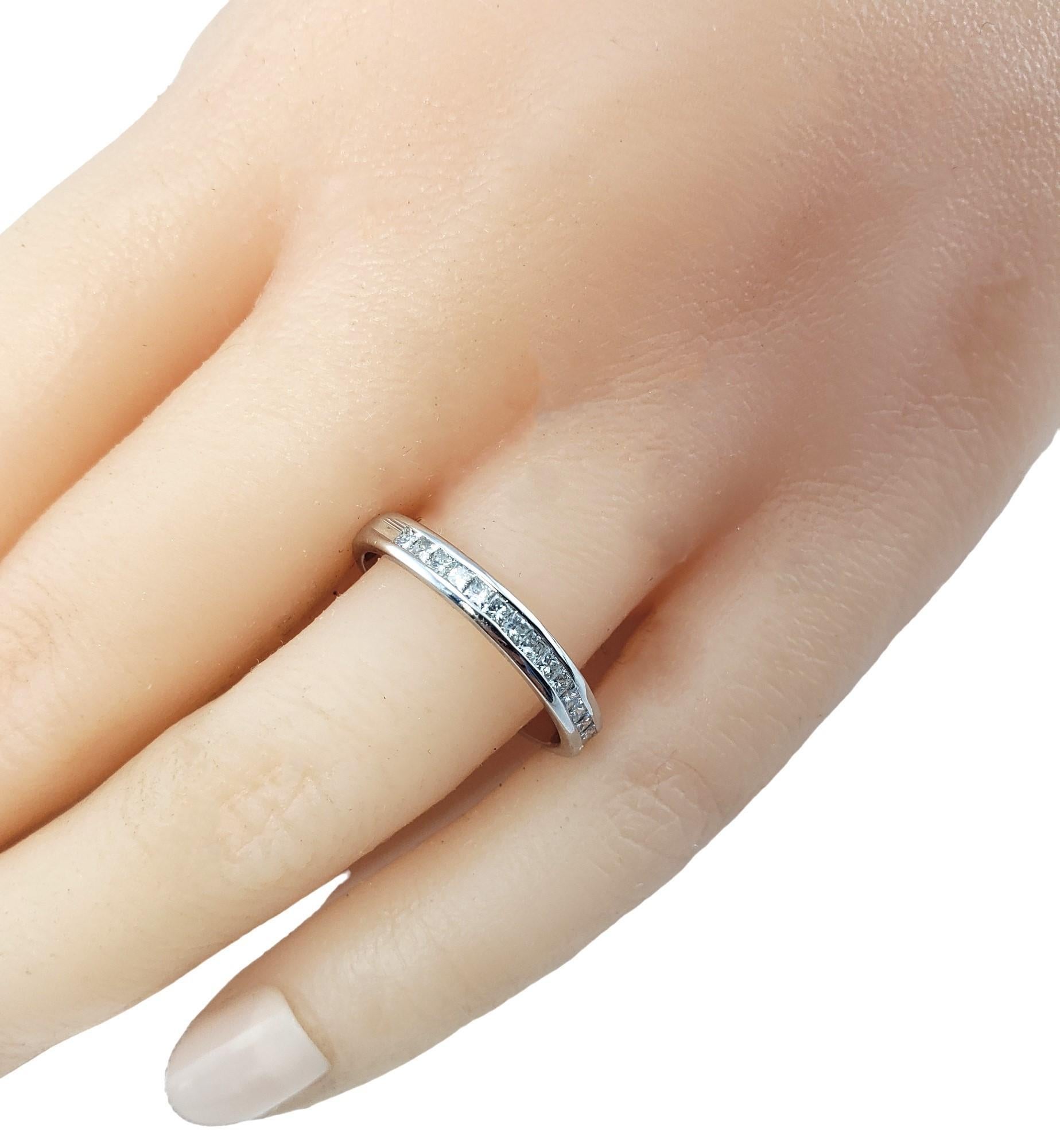 14 Karat White Gold Princess Cut Diamond Band Ring Size 7 #15291 For Sale 5