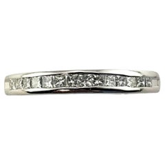 14 Karat White Gold Princess Cut Diamond Band Ring Size 7 #15291