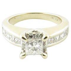 14 Karat White Gold Princess Cut Diamond Engagement Ring 1.16 Carat