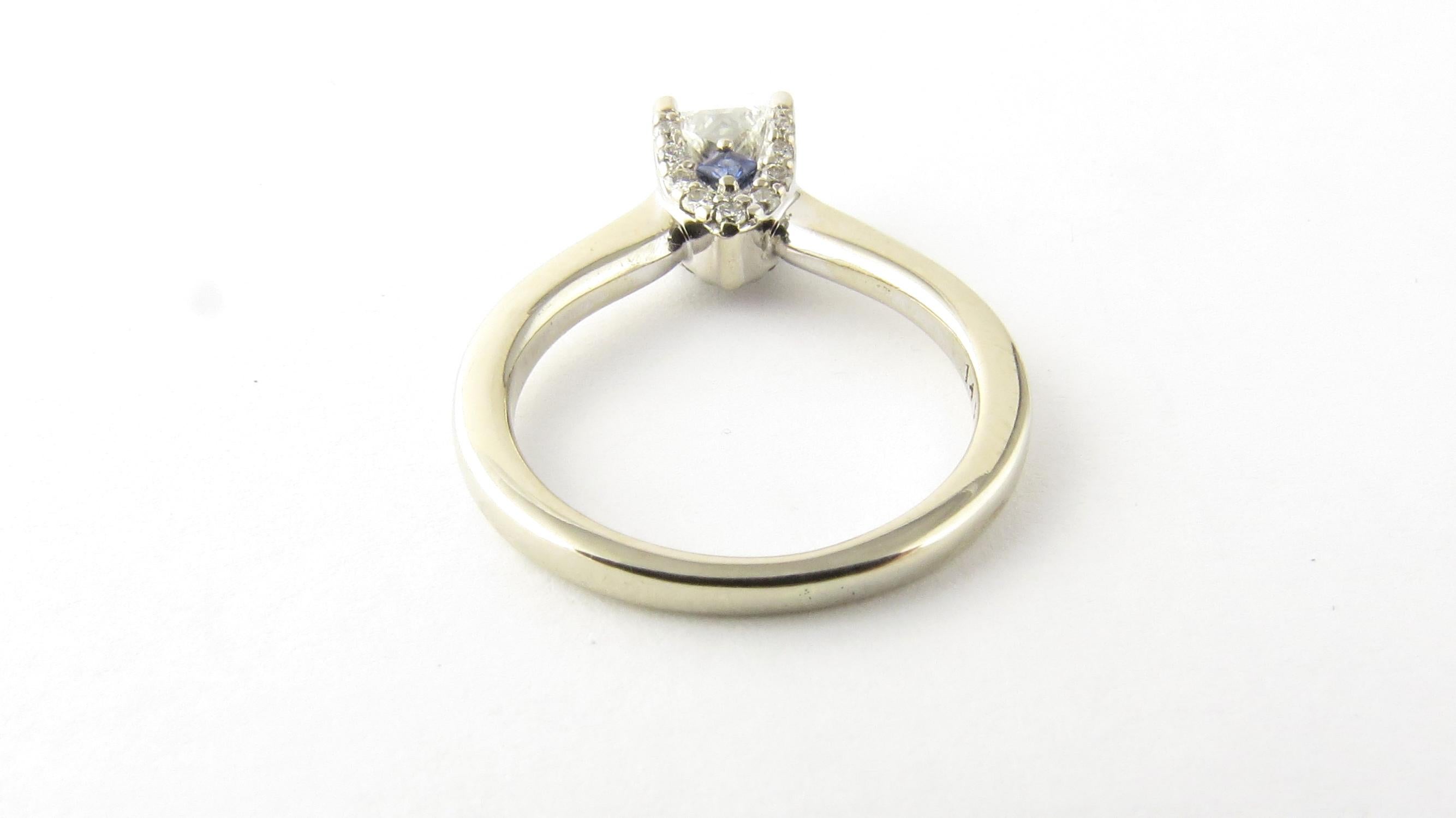 Women's 14 Karat White Gold Princess Cut Diamond Engagement Ring .54 Carat