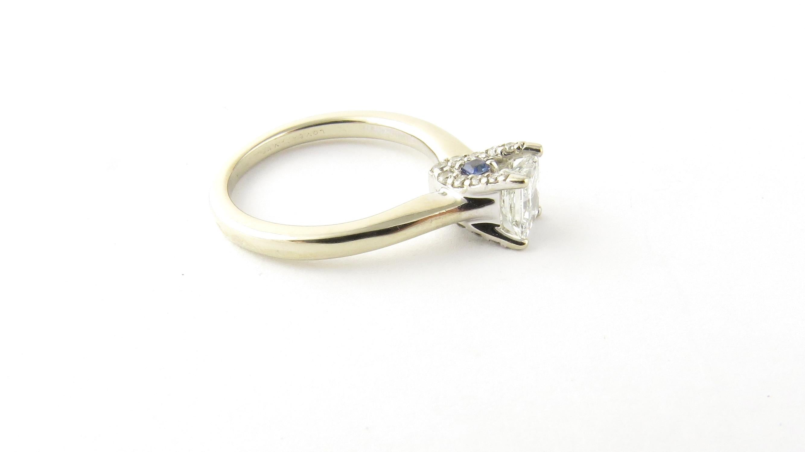 14 Karat White Gold Princess Cut Diamond Engagement Ring .54 Carat 1