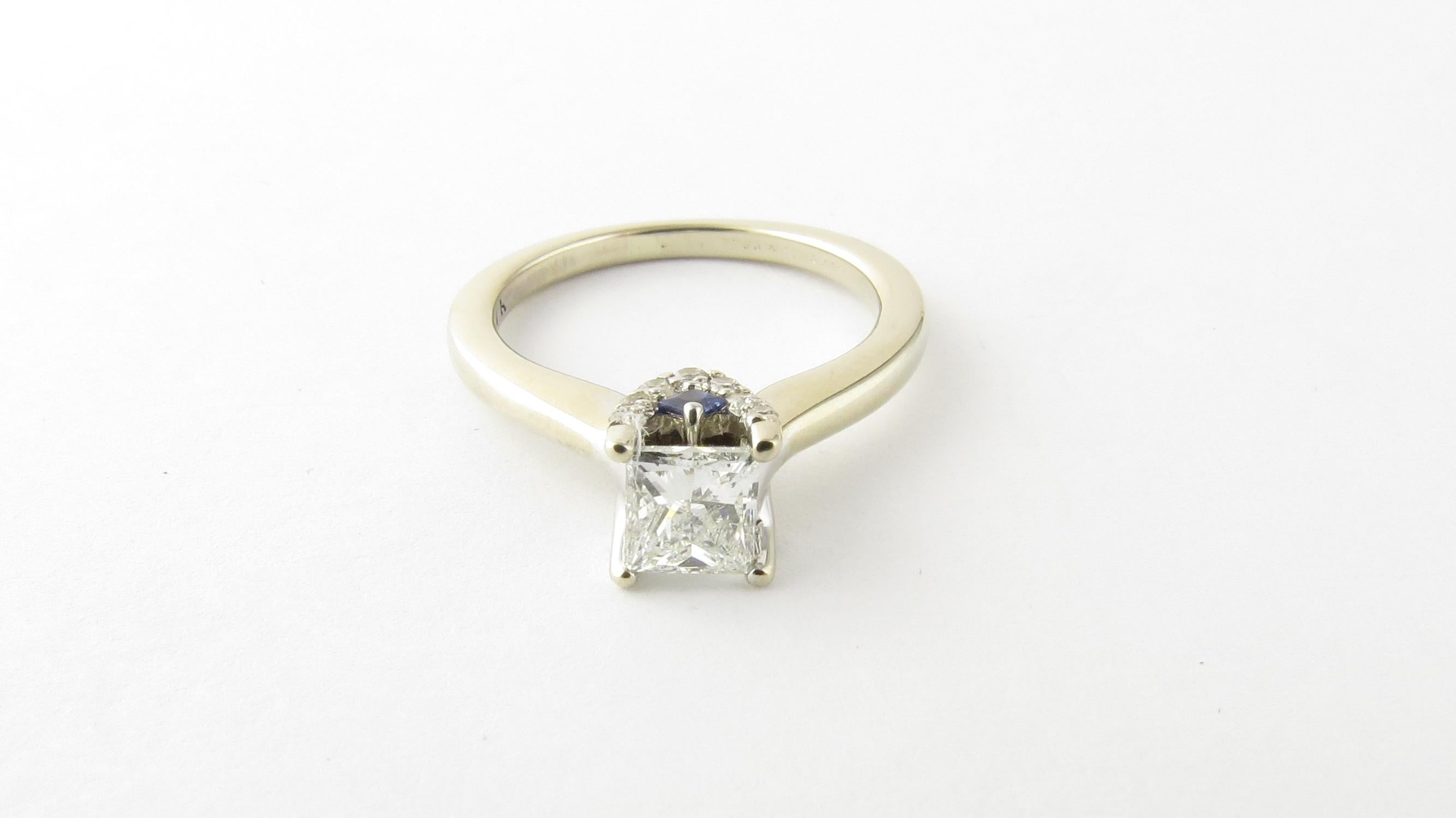 14 Karat White Gold Princess Cut Diamond Engagement Ring .54 Carat 2