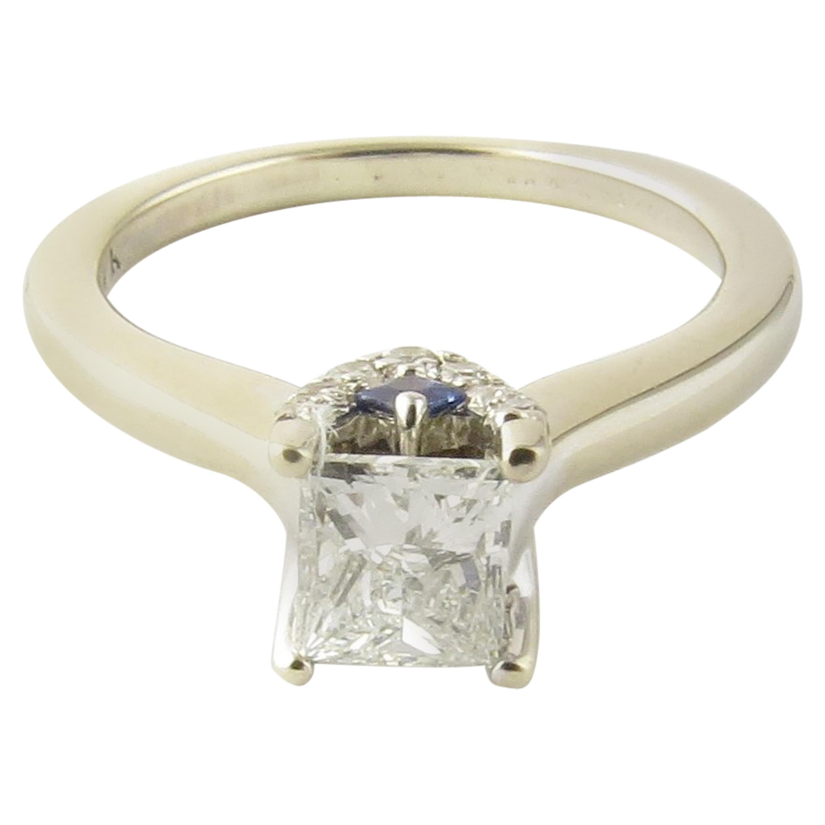 14 Karat White Gold Princess Cut Diamond Engagement Ring .54 Carat