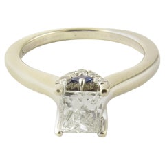 Vintage 14 Karat White Gold Princess Cut Diamond Engagement Ring .54 Carat
