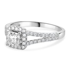 14 Karat White Gold Princess Cut Diamond Engagement Ring
