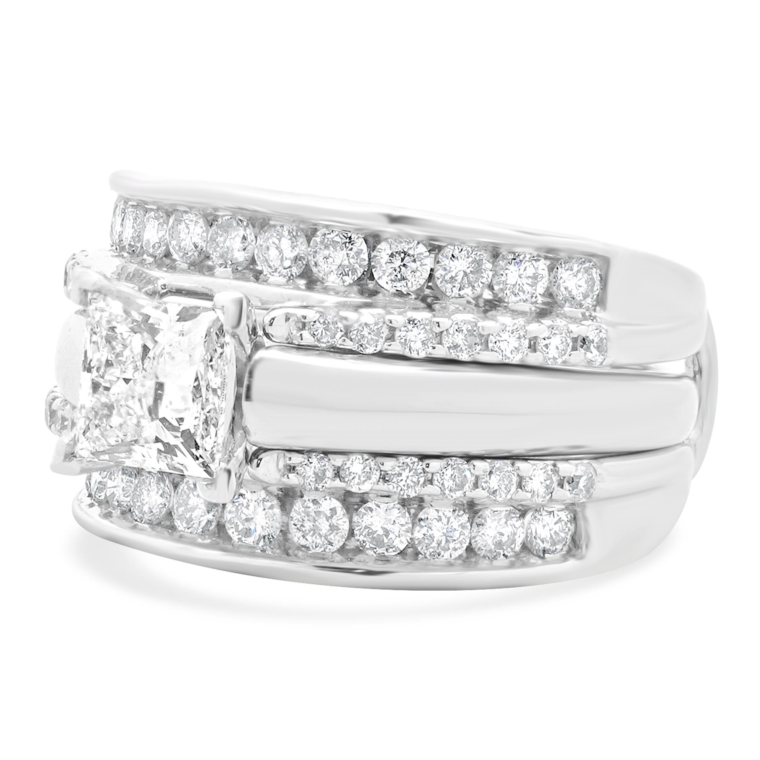 Materiale: oro bianco 14 carati
Diamante centrale: 1 taglio princess = 0,99ct
Colore: I
Chiarezza: I1
Diamante: 52 tagli rotondi a brillante = 1,00cttw
Colore: I
Chiarezza: I1
Misura dell'anello: 6,25 (si prega di attendere fino a 2 giorni