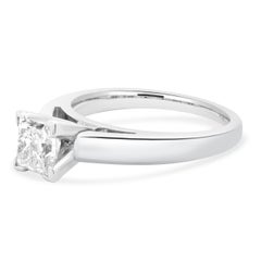 14 Karat White Gold Princess Cut Diamond Engagement Ring