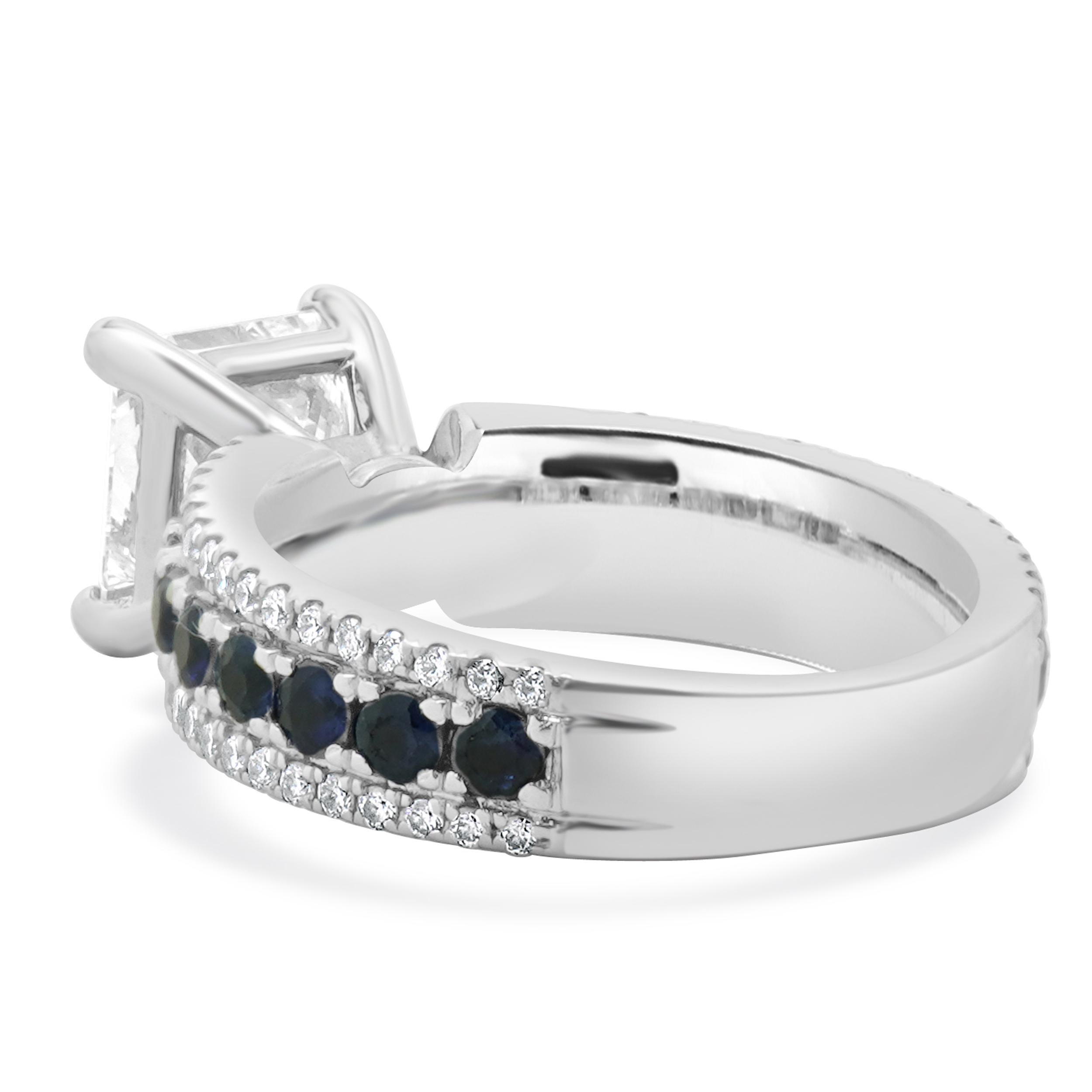 14 Karat White Gold Princess Cut Diamond Engagement Ring In Excellent Condition For Sale In Scottsdale, AZ