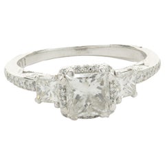 14 Karat White Gold Princess Cut Diamond Engagement Ring