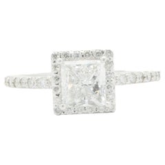 14 Karat White Gold Princess Cut Diamond Engagement Ring