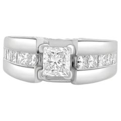 Used 14 Karat White Gold Princess Cut Diamond Engagement Ring