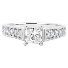 Used 14 Karat White Gold Princess Cut Diamond Engagement Ring