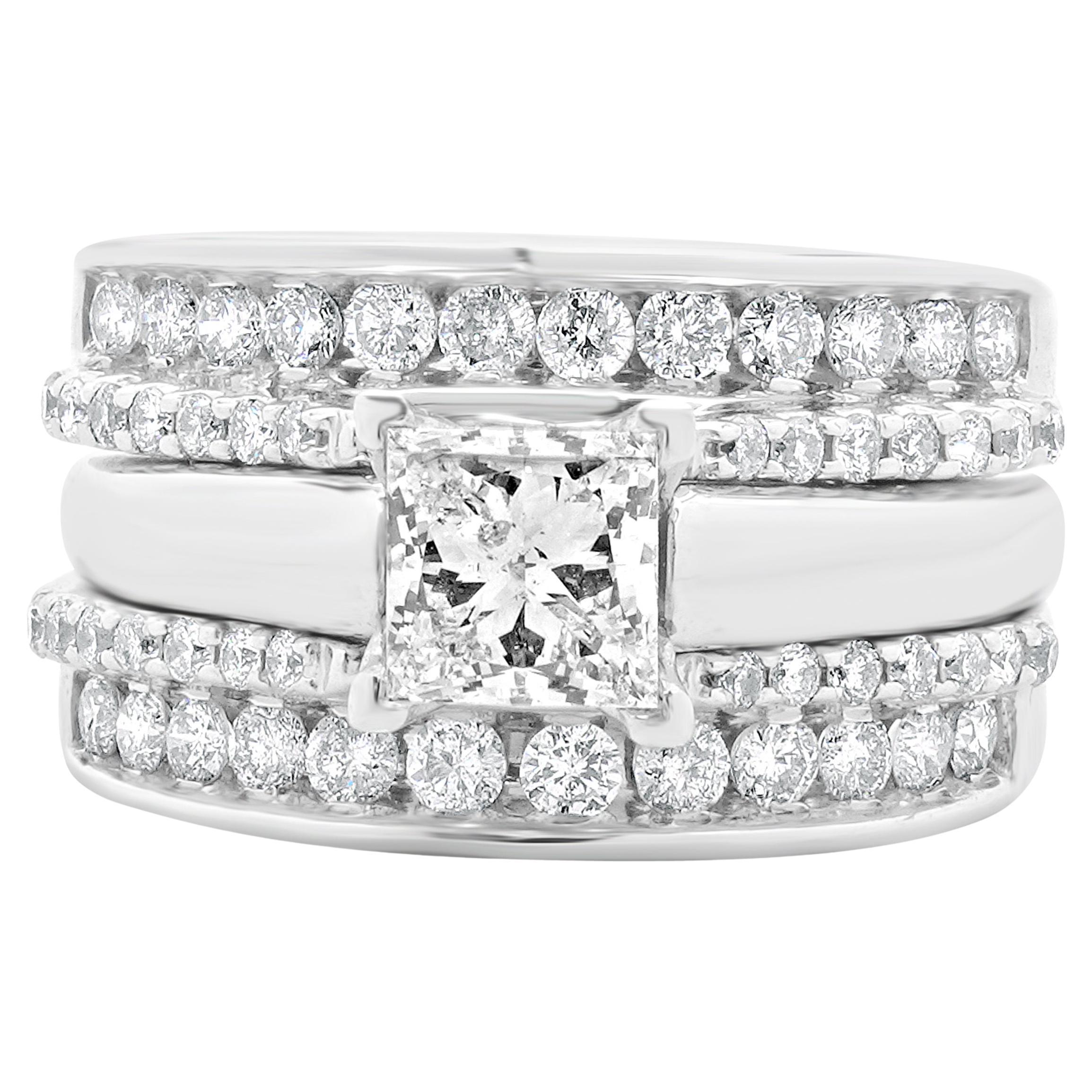 14 Karat White Gold Princess Cut Diamond Engagement Ring