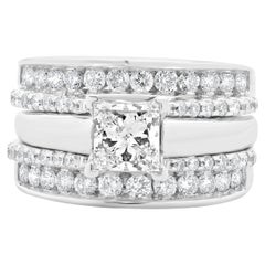 Used 14 Karat White Gold Princess Cut Diamond Engagement Ring