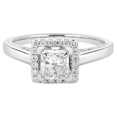 Used 14 Karat White Gold Princess Cut Diamond Engagement Ring