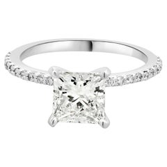 14 Karat White Gold Princess Cut Diamond Engagement Ring
