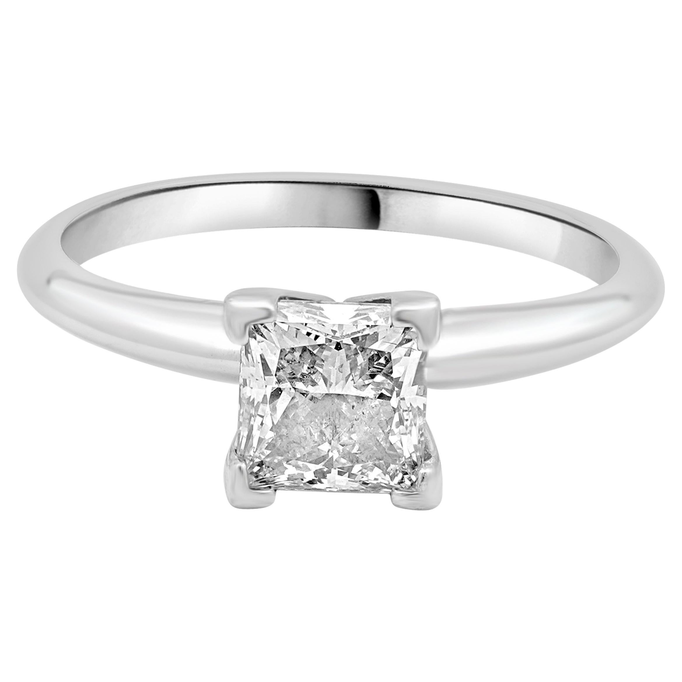 14 Karat White Gold Princess Cut Diamond Engagement Ring