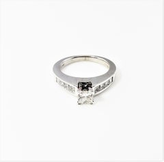 14 Karat White Gold Princess Cut Diamond Engagement Ring