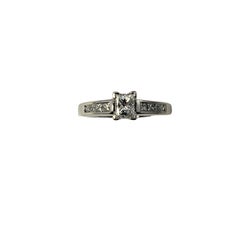14 Karat White Gold Princess Cut Diamond Engagement Ring