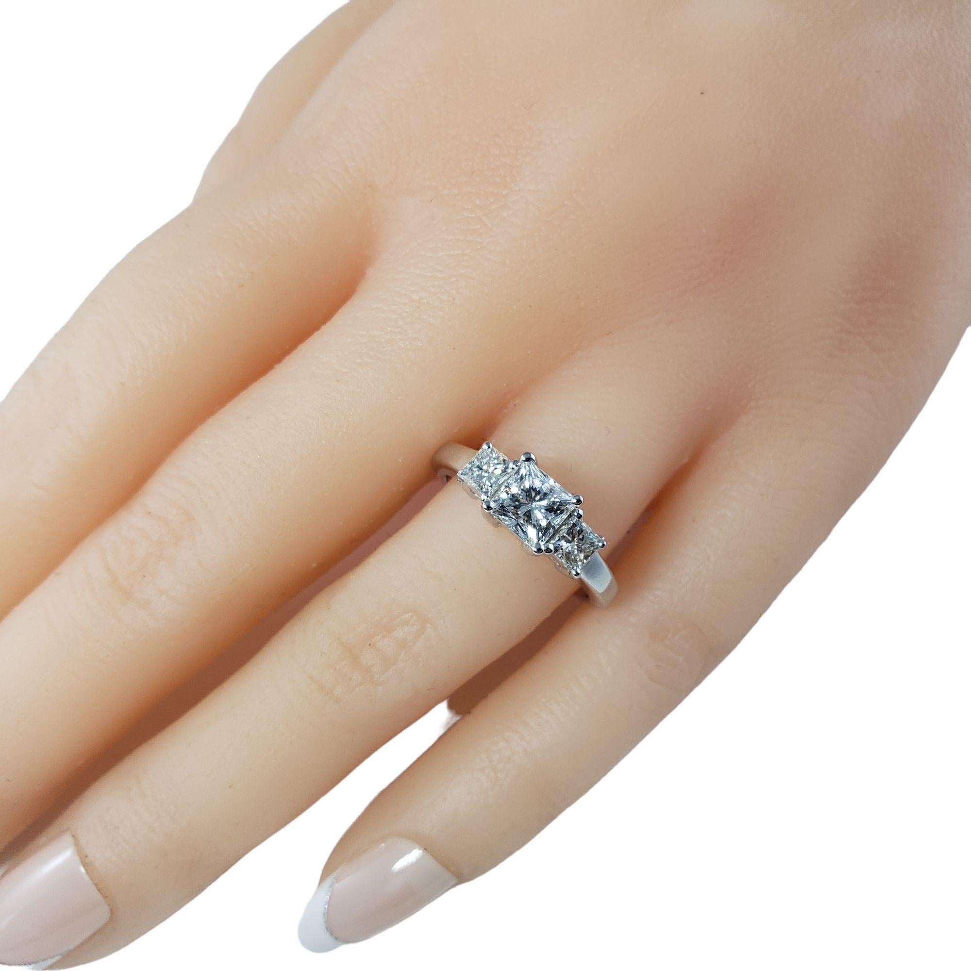 14 Karat White Gold Princess Cut Diamond Engagement Ring For Sale 4
