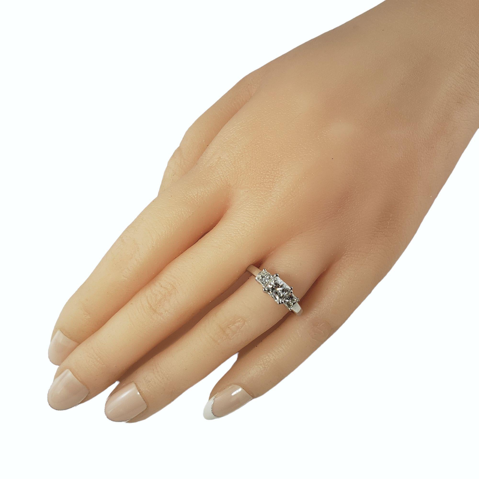 14 Karat White Gold Princess Cut Diamond Engagement Ring For Sale 5