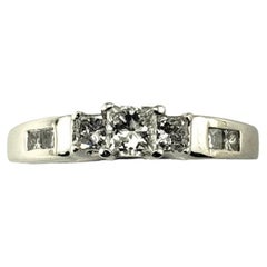 Vintage 14 Karat White Gold Princess Cut Diamond Engagement Ring