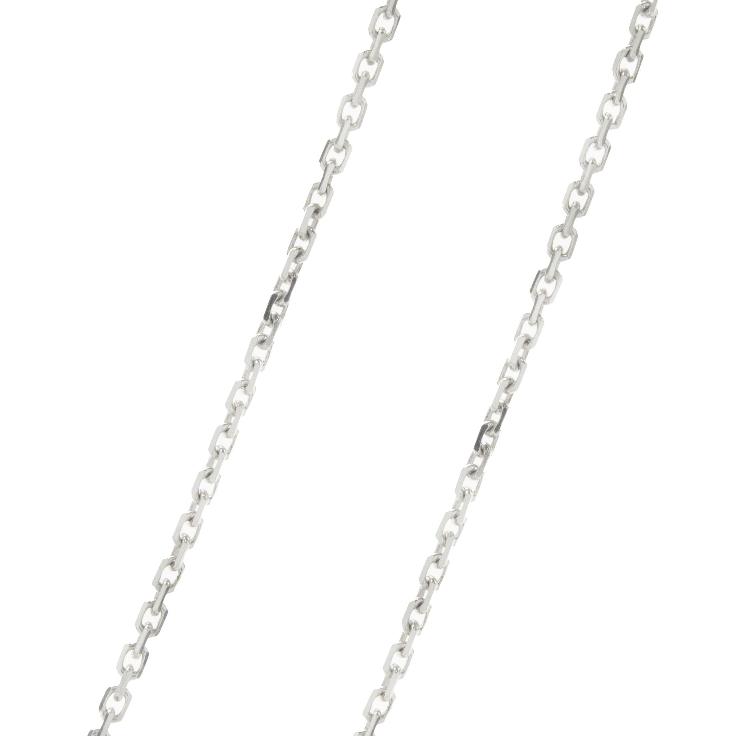 14 Karat Weißgold Diamant-Halo-Halskette mit Prinzessinnenschliff (Carréschliff) im Angebot