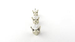 14 Karat White Gold Princess Cut Diamond Pendant