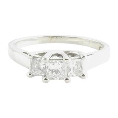 14 Karat White Gold Princess Cut Diamond Ring