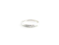 14 Karat White Gold Princess Cut Diamond Wedding Band
