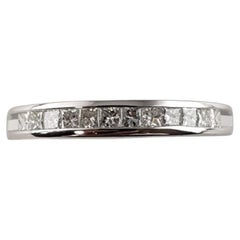 14 Karat Weißgold Prinzessinnenschliff Diamant-Hochzeitsring Größe 8,5
