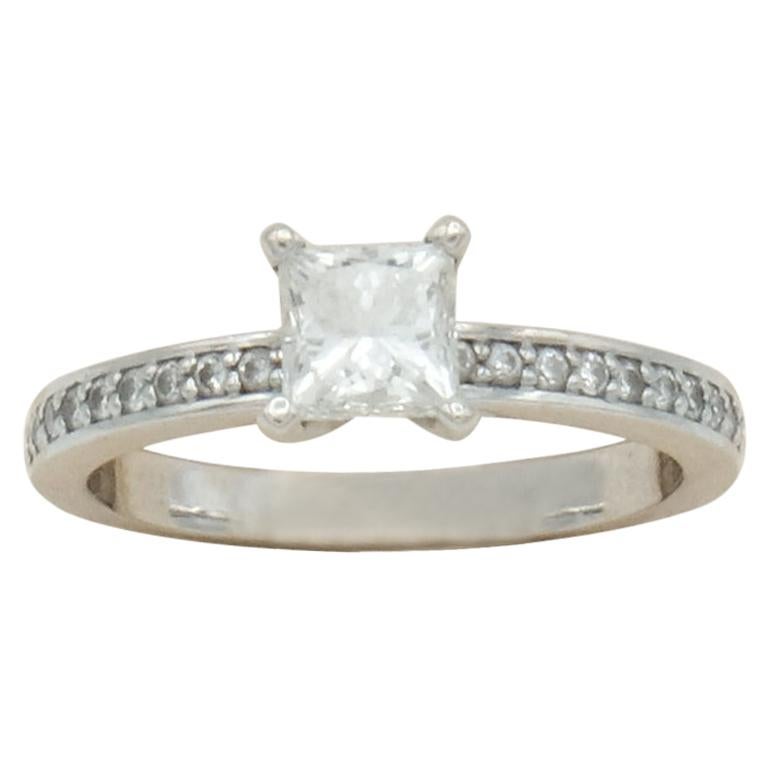 14 Karat White Gold Princess Diamond Engagement Ring