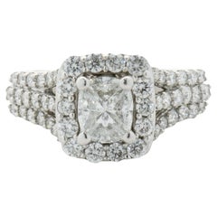 14 Karat White Gold Quad-Set Diamond Engagement Ring