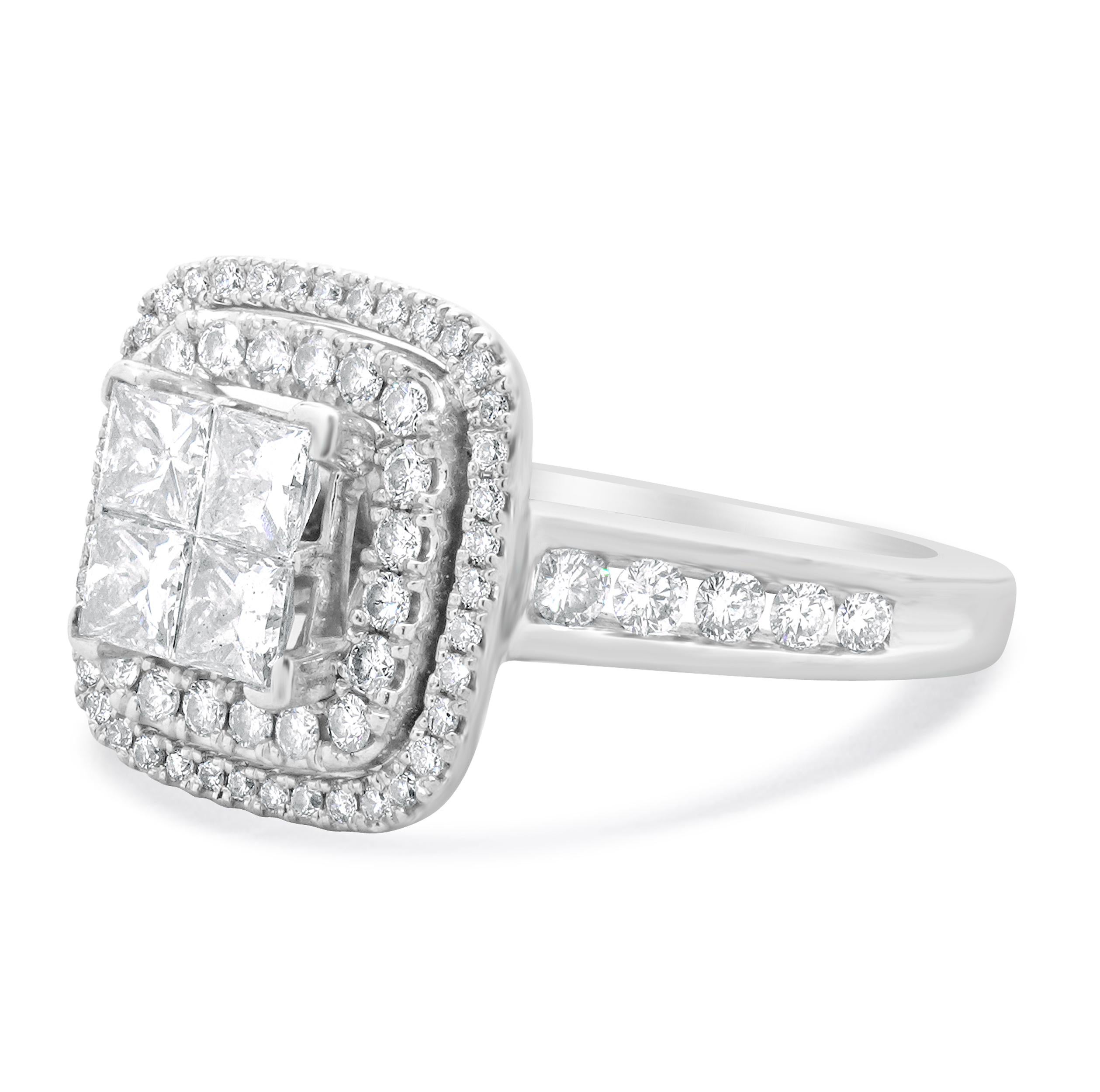 Matériau : Or blanc 14K
Diamant : 4 tailles princesse = 0,75cttw
Couleur : H / I
Clarté : SI3
Diamant : taille ronde = 0,66cttw
Couleur : G / I
Clarté : SI3
Taille de l'anneau : 7 (veuillez prévoir jusqu'à 2 jours ouvrables supplémentaires pour les