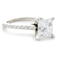 14 Karat White Gold Radiant Cut Diamond Engagement Ring