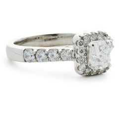 14 Karat White Gold Radiant Cut Diamond Engagement Ring