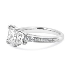 14 Karat White Gold Radiant Cut Diamond Engagement Ring