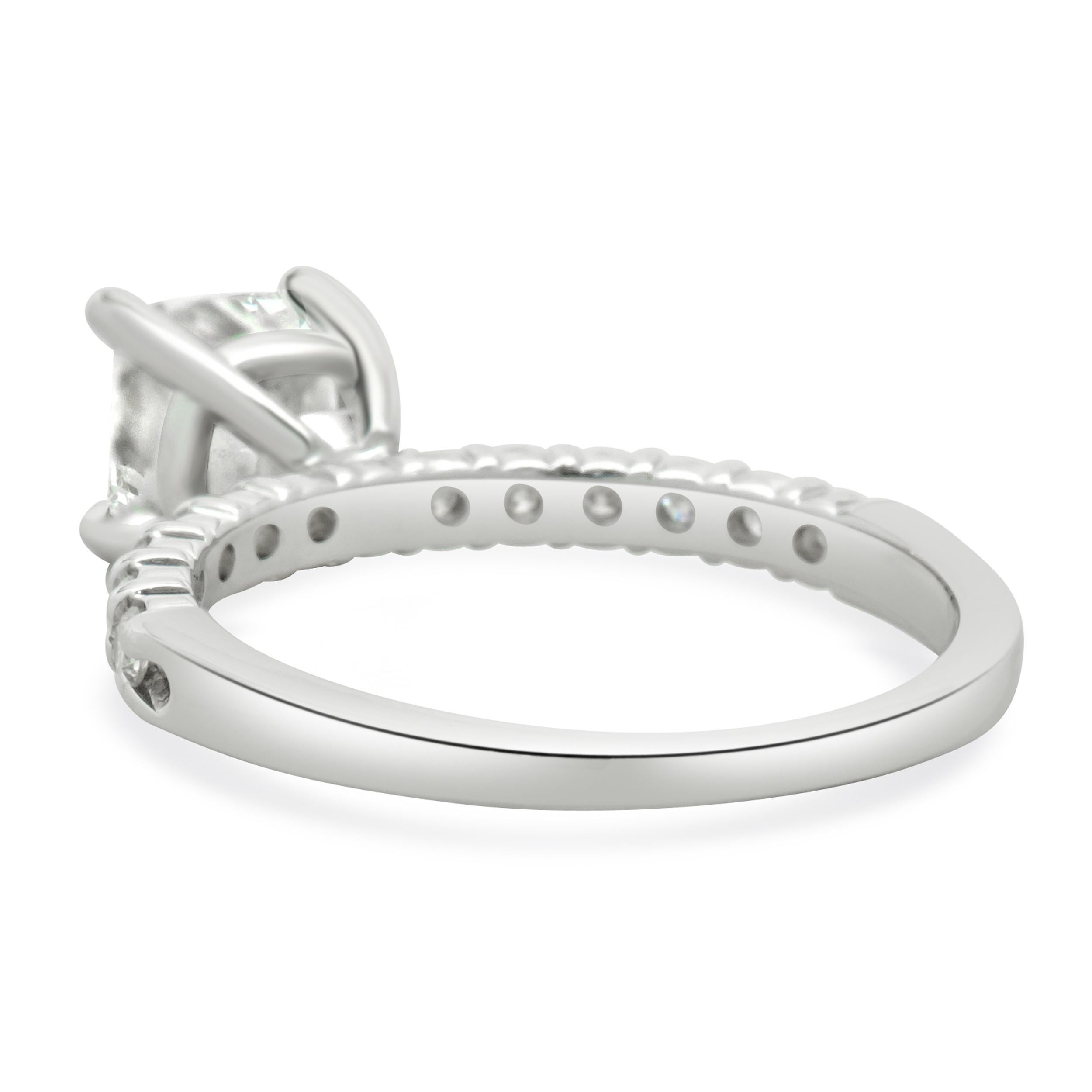 14 Karat White Gold Radiant Cut Diamond Engagement Ring In Excellent Condition For Sale In Scottsdale, AZ