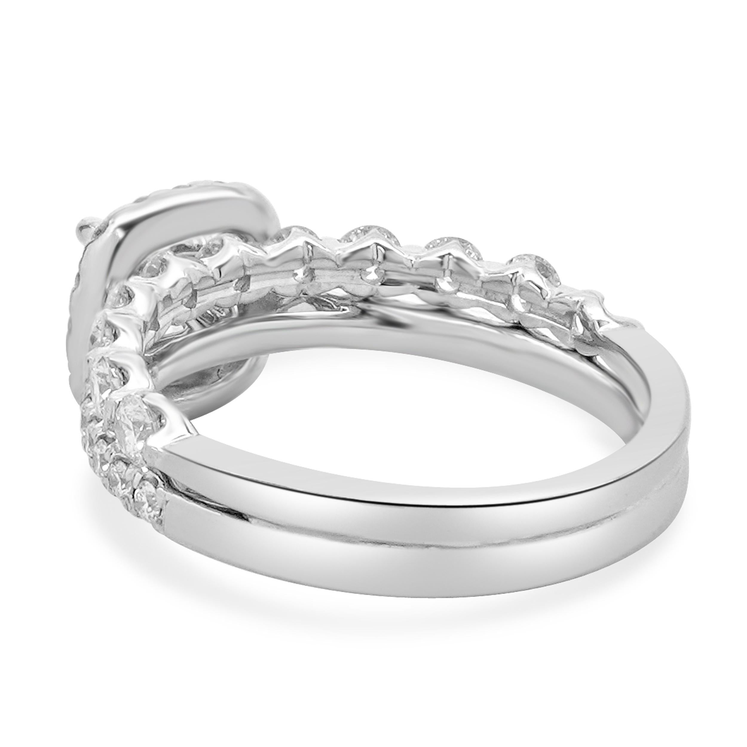 Bague de fiançailles en or blanc 14 carats avec diamant taille radiant Bon état - En vente à Scottsdale, AZ