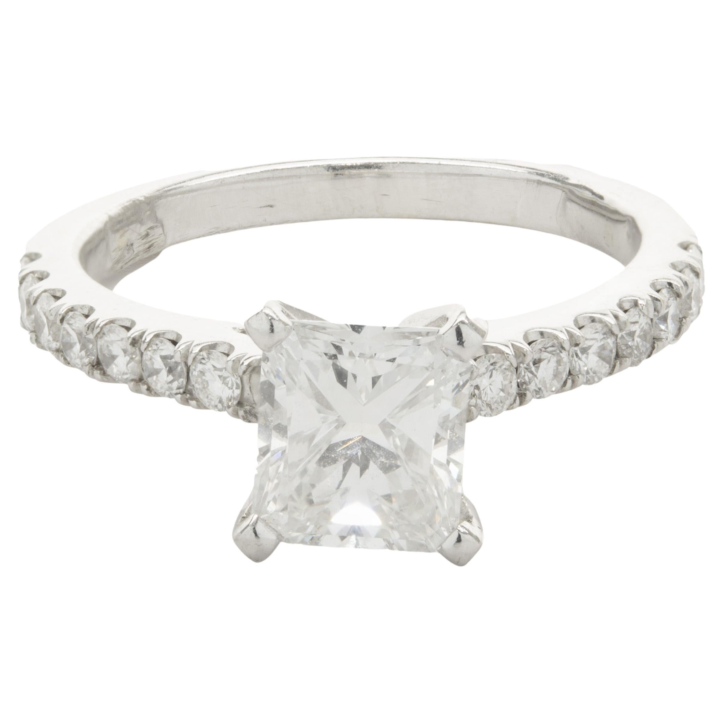 14 Karat White Gold Radiant Cut Diamond Engagement Ring