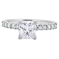 14 Karat White Gold Radiant Cut Diamond Engagement Ring