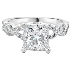 14 Karat White Gold Radiant Cut Diamond Engagement Ring