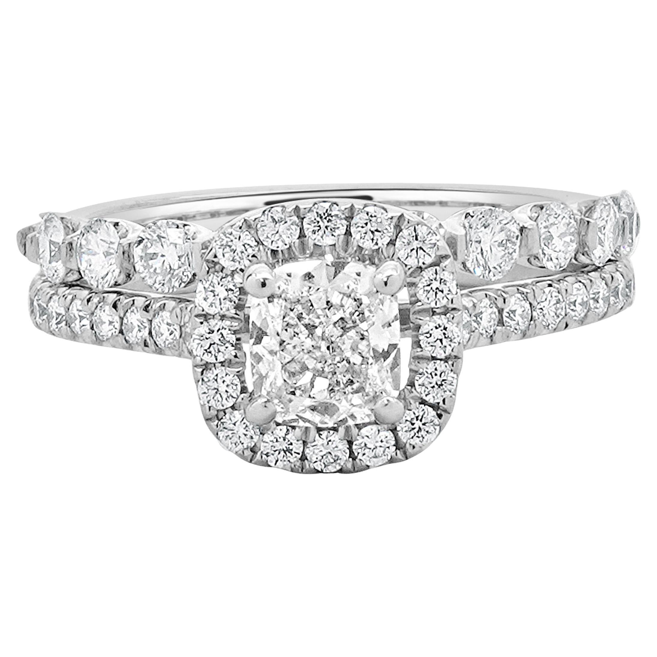 14 Karat White Gold Radiant Cut Diamond Engagement Ring