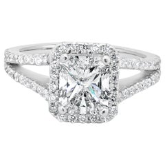 14 Karat White Gold Radiant Cut Diamond Engagement Ring