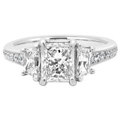 14 Karat White Gold Radiant Cut Diamond Engagement Ring