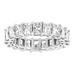 14 Karat White Gold Radiant Eternity Diamond Ring '6 Carat'