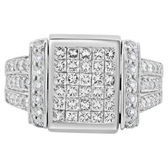 14 Karat White Gold Reversable Diamond and Diamond/Sapphire Ring